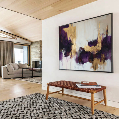 Purple and Gold Abstract Art for Luxury Bedroom & Upscale Restaurant SC212