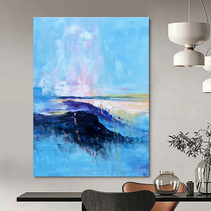 Blue Landscape Abstract Art for Living Room & Bedroom DLZ0505