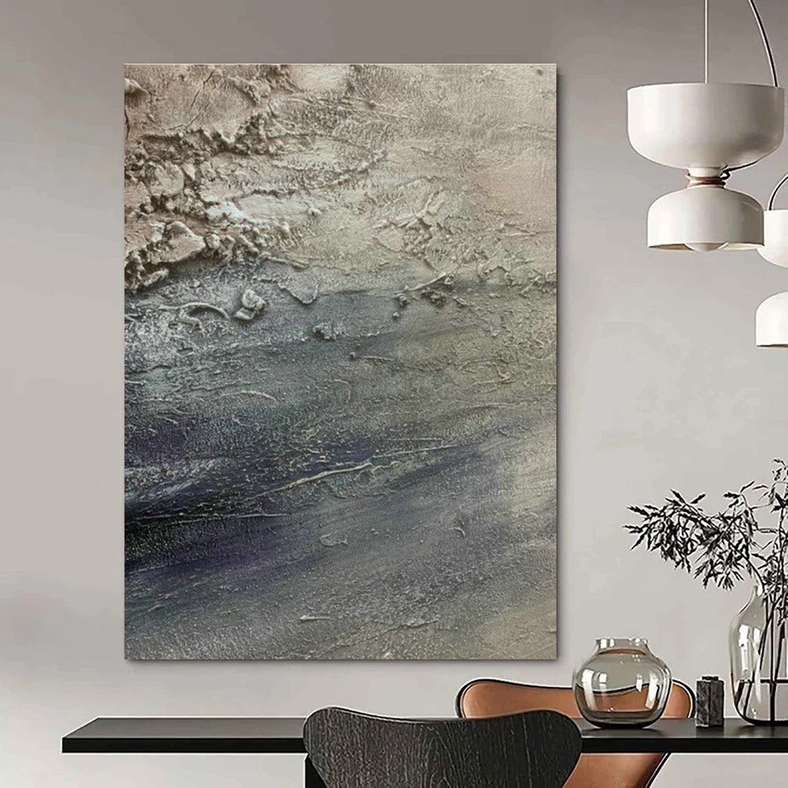 Gray - Blue Texture Art for Nautical - Themed Café Interiors DLZ0197