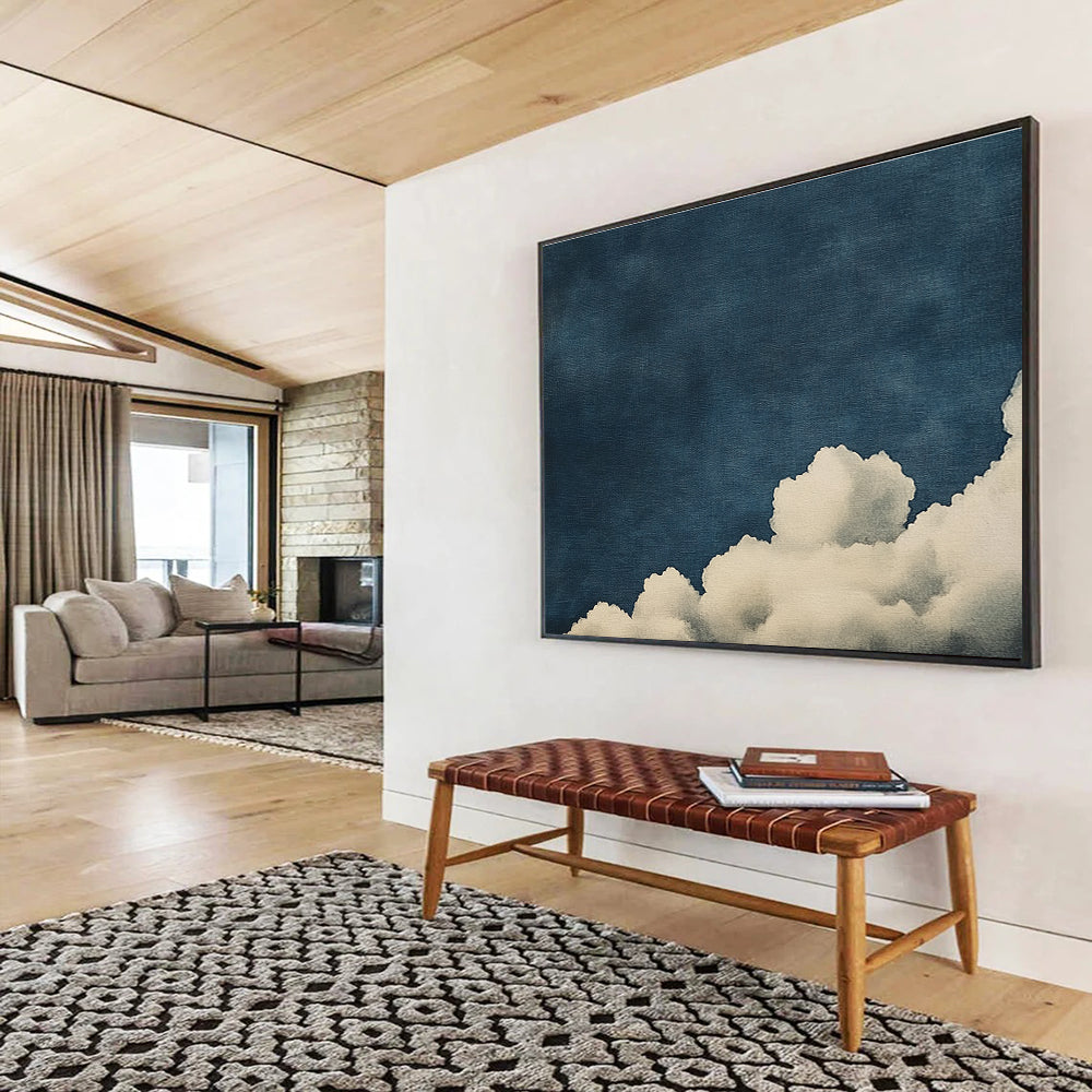 Minimalist Clouds Art for Scandinavian - Style Bedroom & Meditation Space SC523