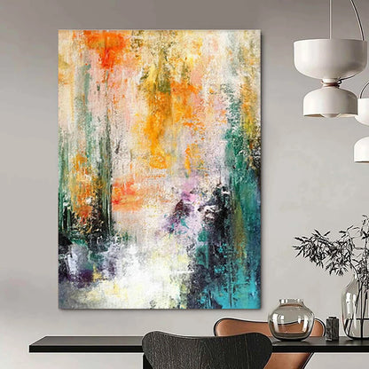 Colorful Landscape - Inspired Abstract Art for Countryside Café Dining Walls DLZ0005