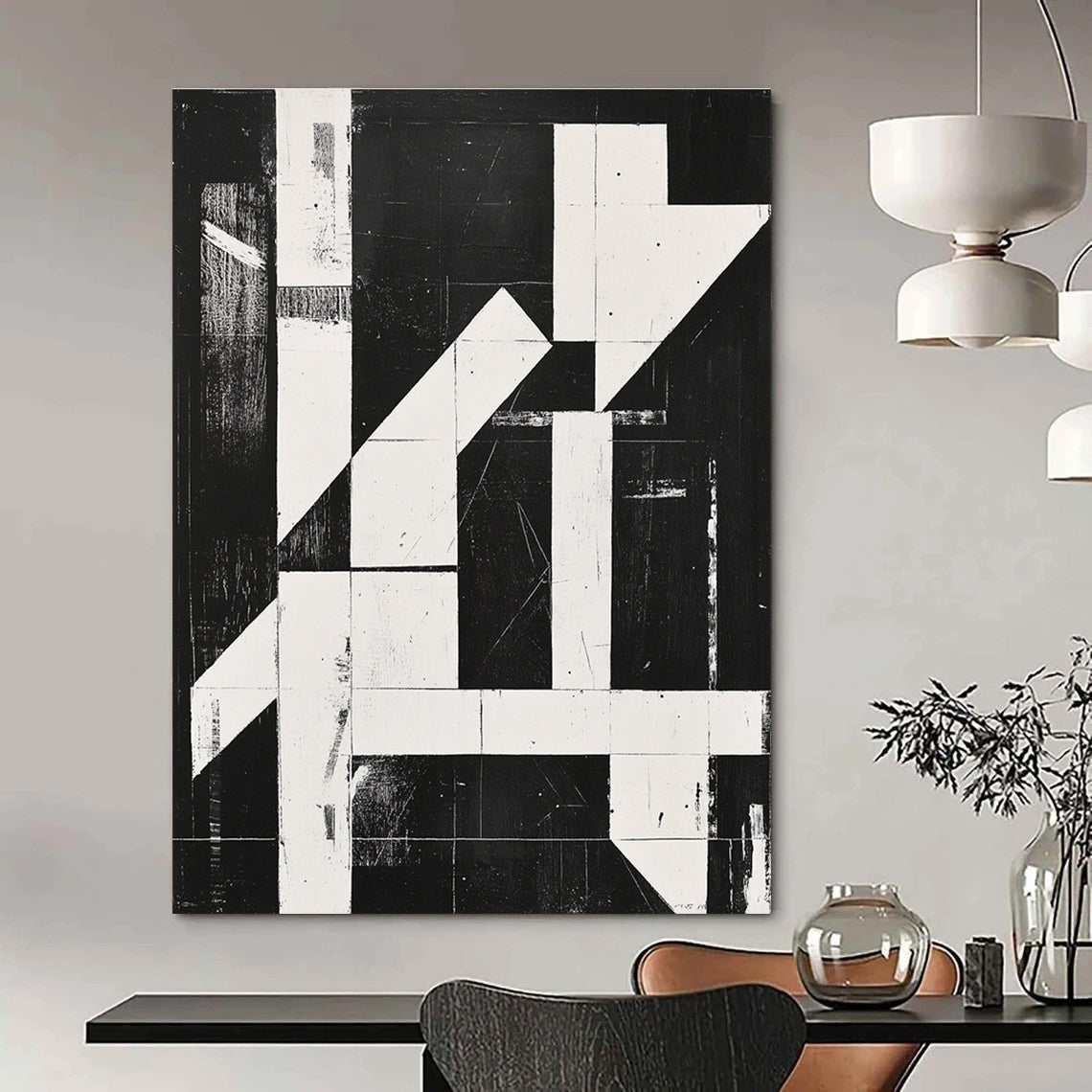 Black and White Geometric Abstract for Modern Study & Architectural Firm STSC1279
