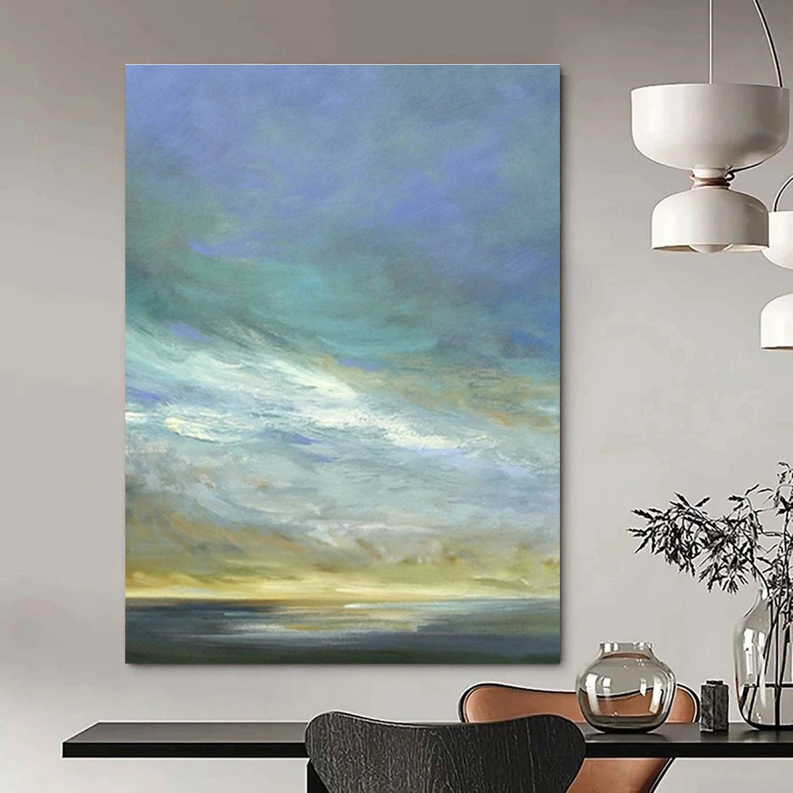 Soft - Color Sky & Sea Art for Minimalist Beach House & Nautical Yoga Studio DLZ0961