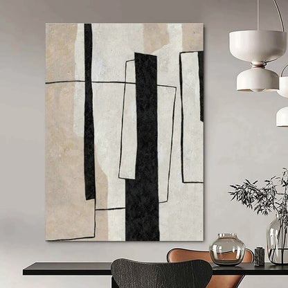 Black - White Geometric Abstract Art for Modern Office & Home Library DLZ2040