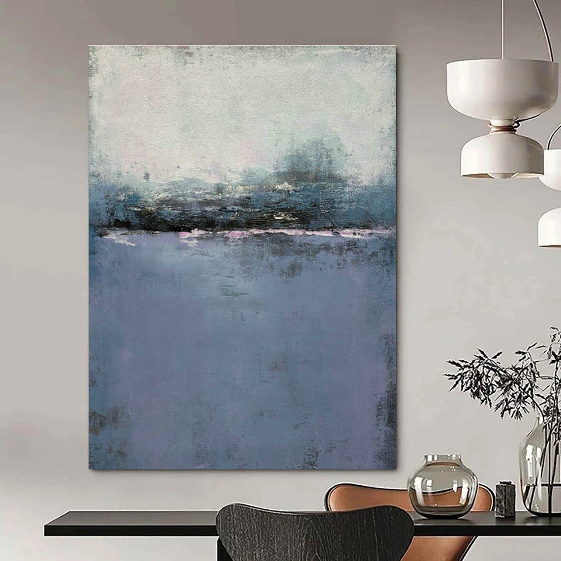 Blue - Purple Seaside Abstract Art for Coastal Home & Nautical Café DLZ1231
