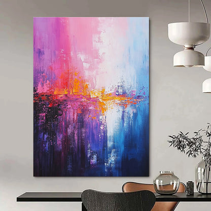 Vibrant Pink and Blue Abstract for Bohemian Living Room & Creative Studio STSC344