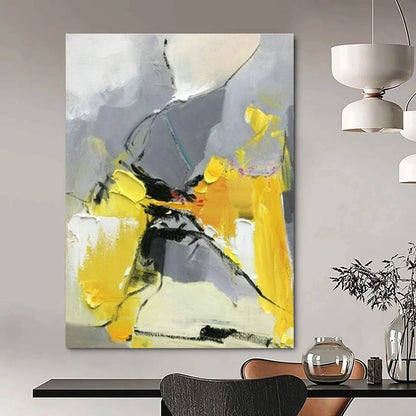 Yellow - Gray Geometric Abstract Art for Contemporary Kids’ Room & Design Studio Meeting Area DLZ1459