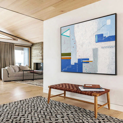 Blue - White Architectural Abstract Art for Creative Real Estate Agency DLZ2955
