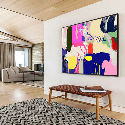 Vibrant Abstract Shapes Art for Creative Studio & Trendy Lounge SC455