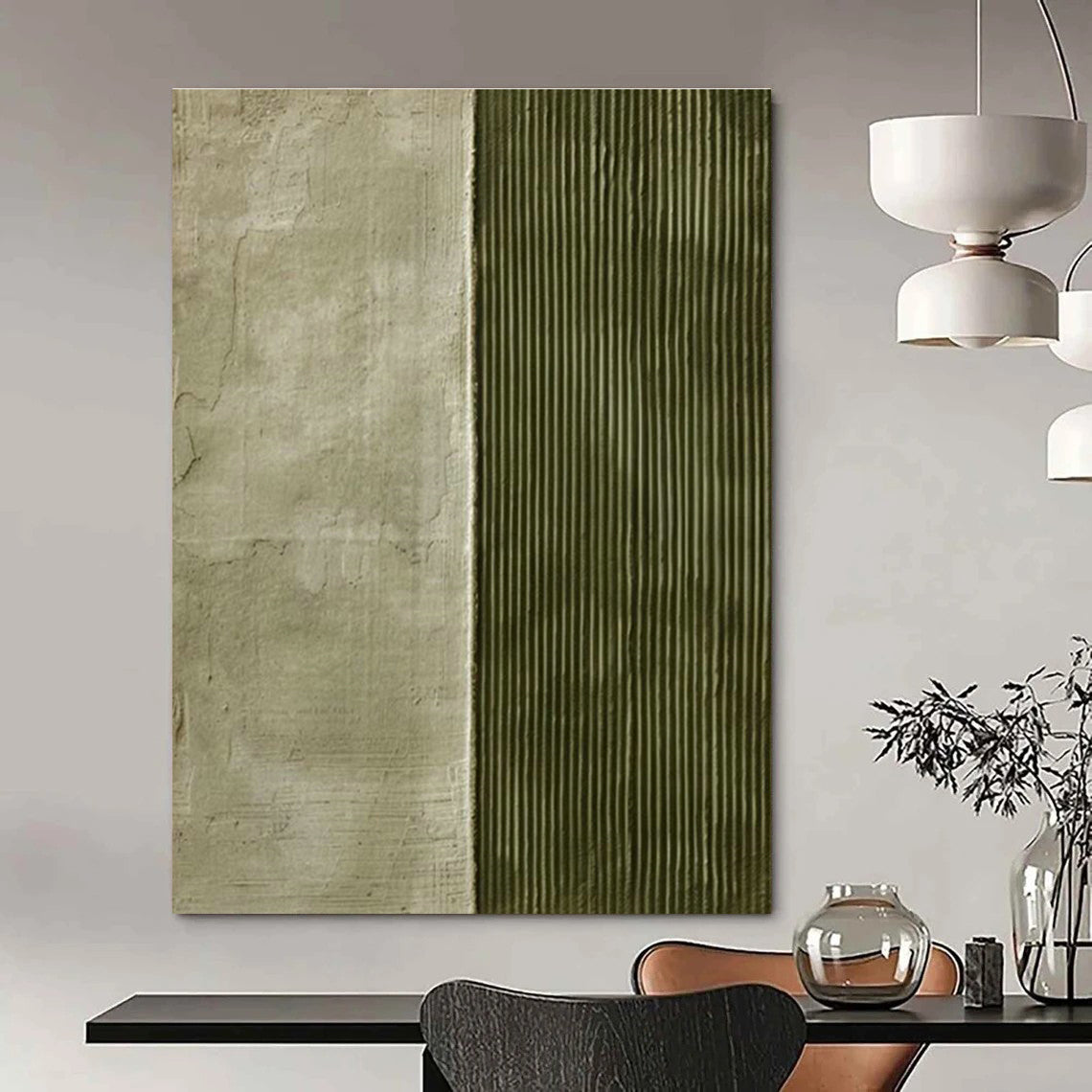 Green - Gray Divided Art for Bedroom & Hallway DLZ0331