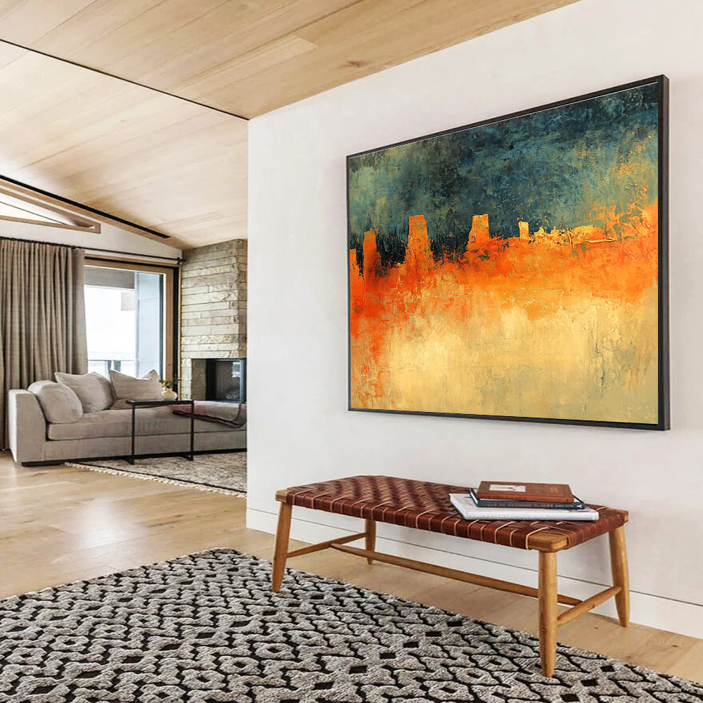 Textured Cityscape Art for Industrial Loft & Art - focused Urban Apartment SC165