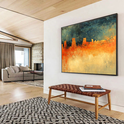 Textured Cityscape Art for Industrial Loft & Art - focused Urban Apartment SC165
