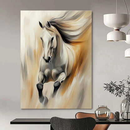 Galloping White Horse for Equestrian - Themed Home & Motivational Office STSC896