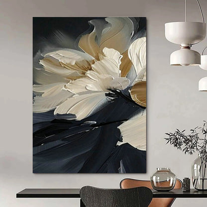 Textured Floral Oil Painting for Elegant Bedroom & Boutique Hotel Suite DLZ1994