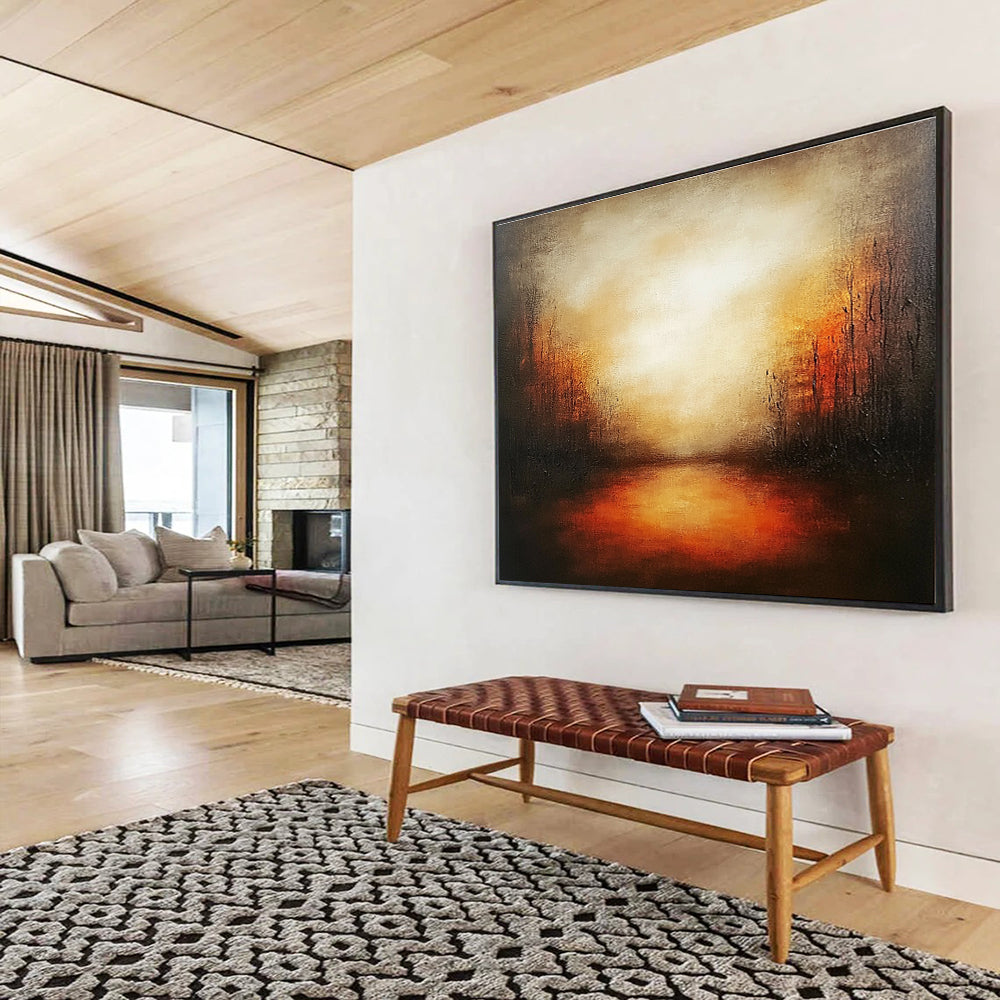 Dark Marsh Sunset Art for Rustic Hunting Lodge & Moody Literary Salon SC086