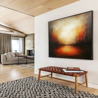 Dark Marsh Sunset Art for Rustic Hunting Lodge & Moody Literary Salon SC086