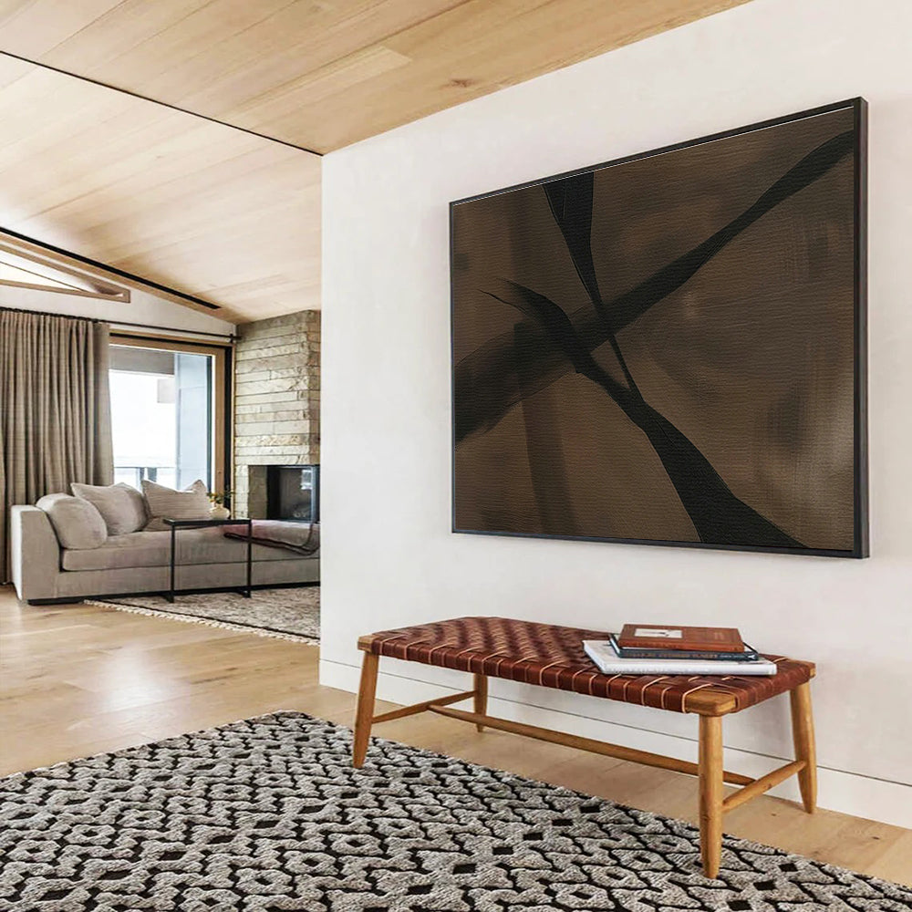 Brown - Black Line Abstract for Industrial - Chic Lounge DLZ2969
