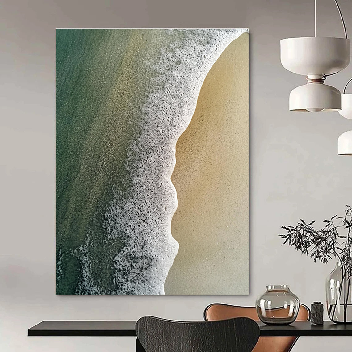 Beach Foam Edge Art for Coastal Villa Living Room & Seaside Café STSC1410