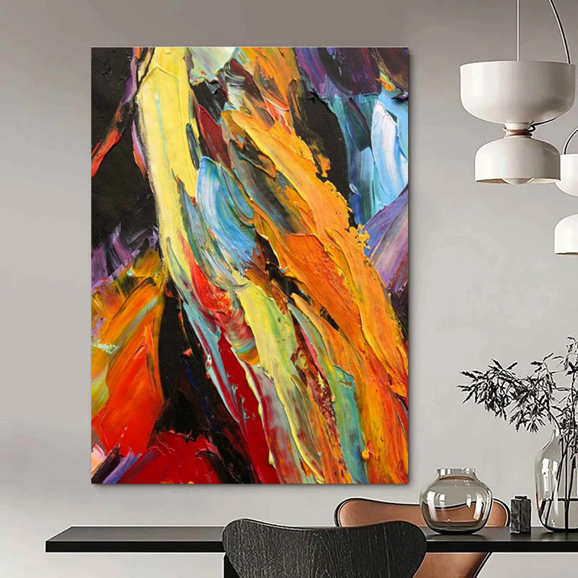 Colorful Abstract Painting for Art Studio & Creative Café DLZ1288