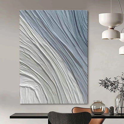 Light Blue Wrinkled Abstract Art for Bedroom & Study DLZ0580
