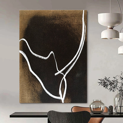 White Lines on Brown Background Art for Industrial - Style Bar & Minimalist Office STSC1346