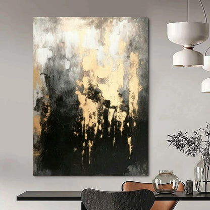 Gold - Gray Abstract Art for High - End Boutique & Art Deco Home DLZ1804