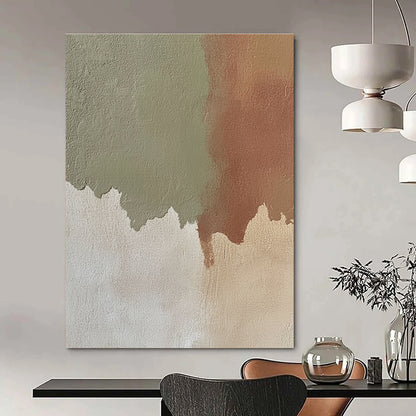 Green and Brown Color Block Abstract for Eco - Friendly Home & Botanical Art Space STSC488