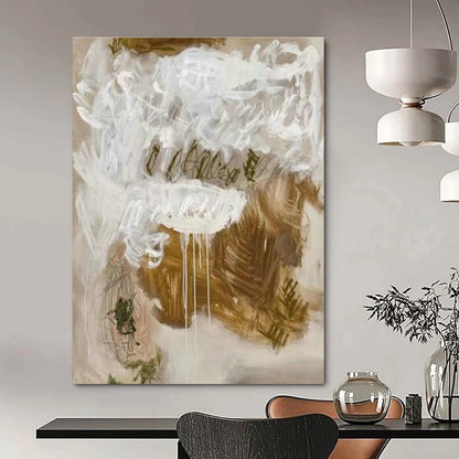 Brown and White Abstract Expressionist Art for Art - Lovers' Lounge & Creative Home Studio DLZ1987