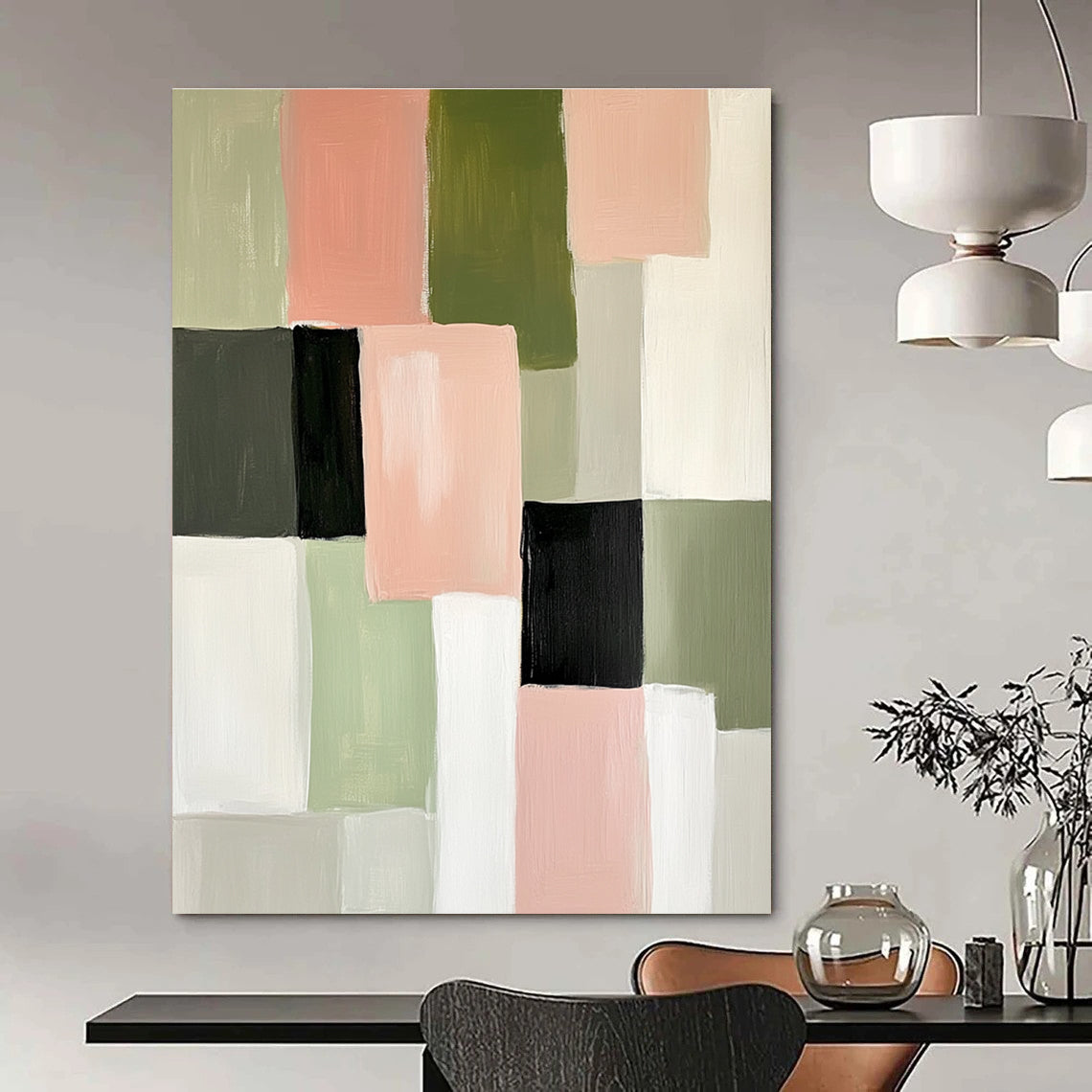 Pastel Color Block Abstract for Minimalist Nursery & Scandinavian - Style Home Office STSC448