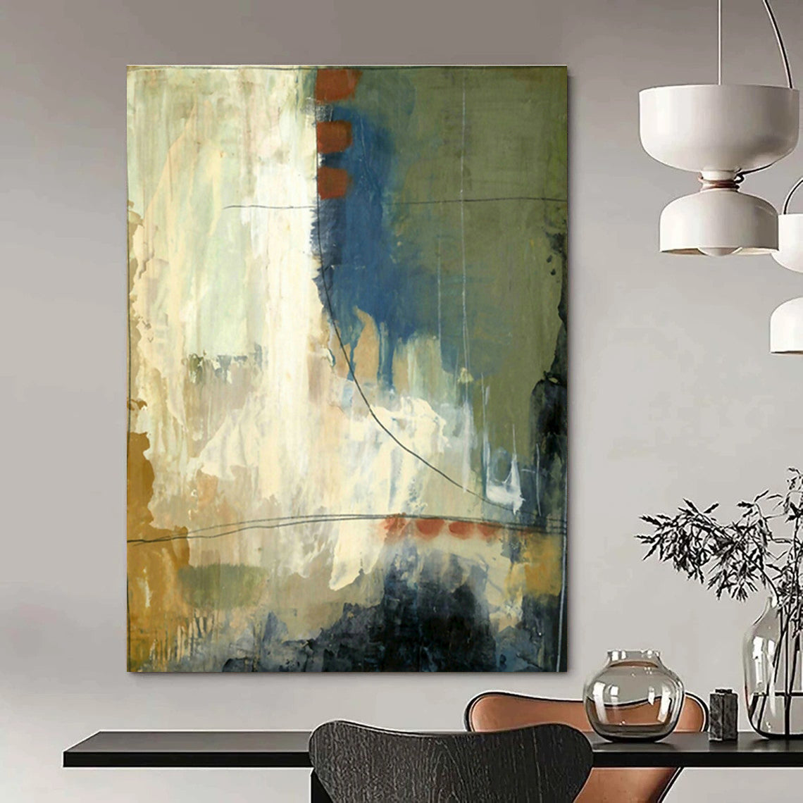 Color - Line Abstract Art for Modern Office Breakroom & Artistic Coffeehouse DLZ0931