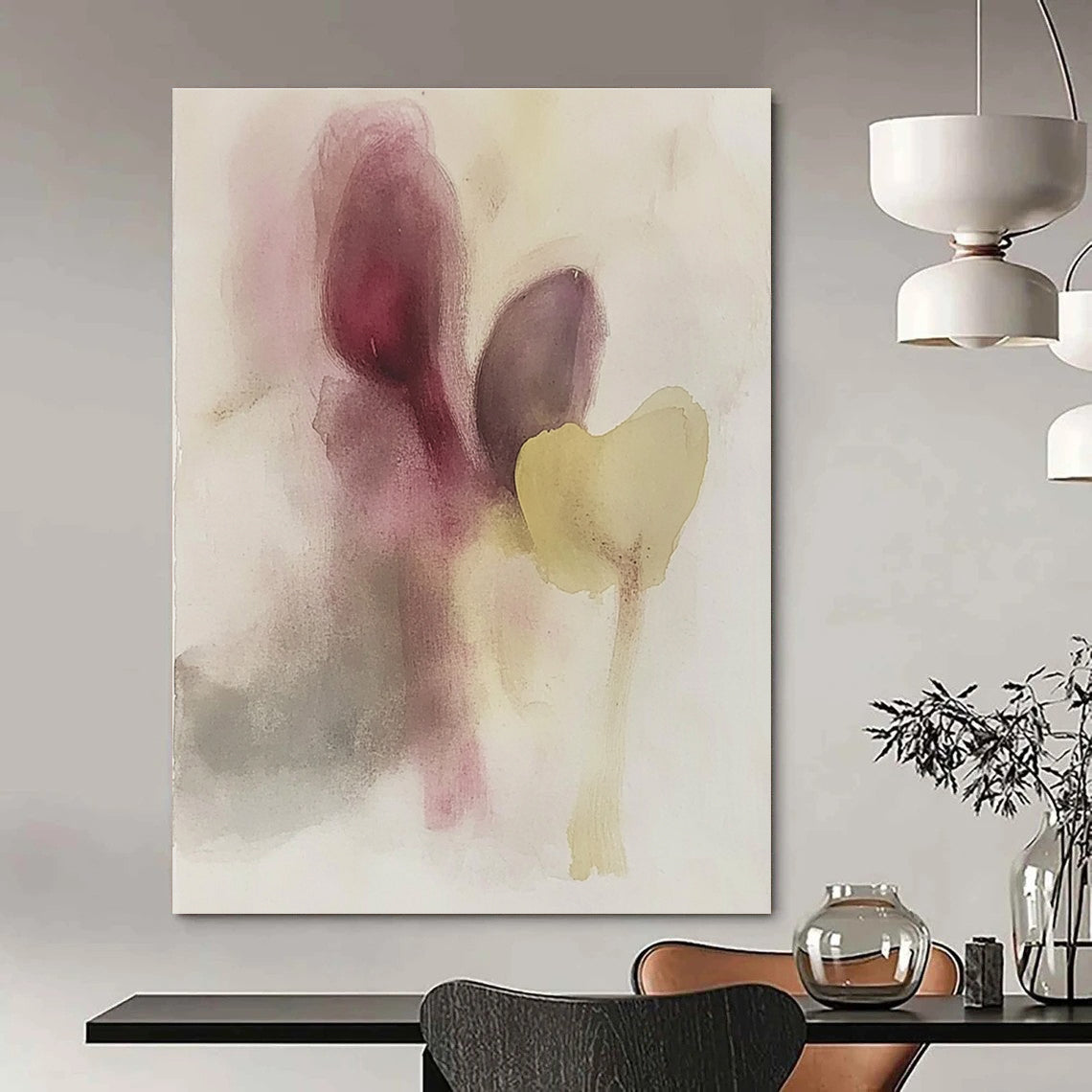 Muted Color Abstract Shapes for Minimalist Living Room & Calming Meditation Space STSC503