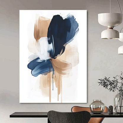Blue and Beige Abstract Brushstrokes Art for Coastal - Inspired Home Office & Art Gallery Café STSC1325
