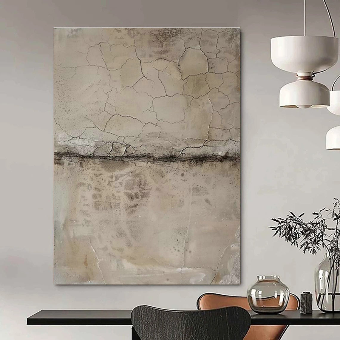 Cracked Texture Art for Rustic Industrial Restaurant & Vintage Warehouse Studio DLZ1572