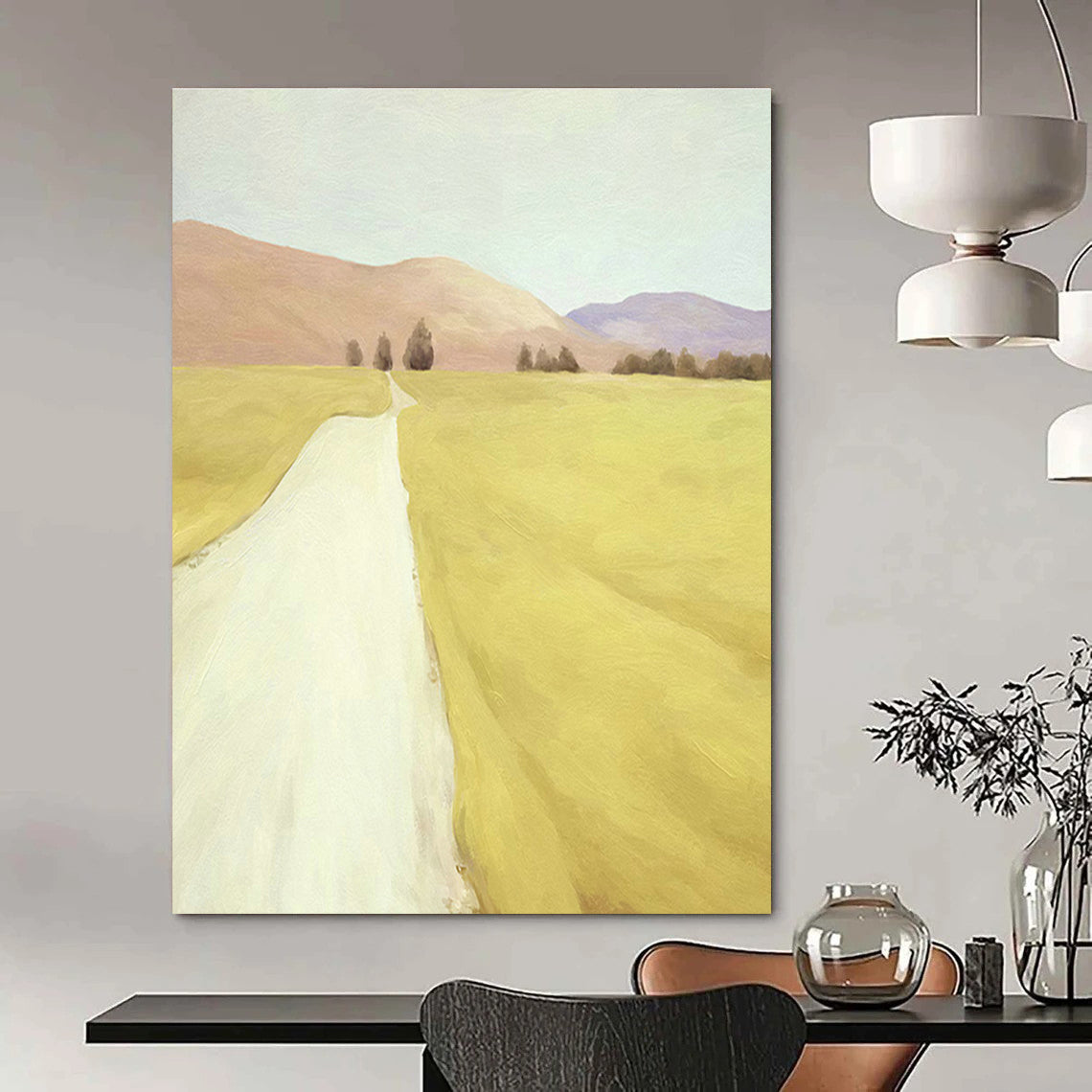 Pastel Country Road Art for Rustic Farmhouse & Nature - Lover’s Study DLZ1422