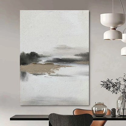 Misty Landscape Abstract Art for Luxury Spa & Meditation Space DLZ2372