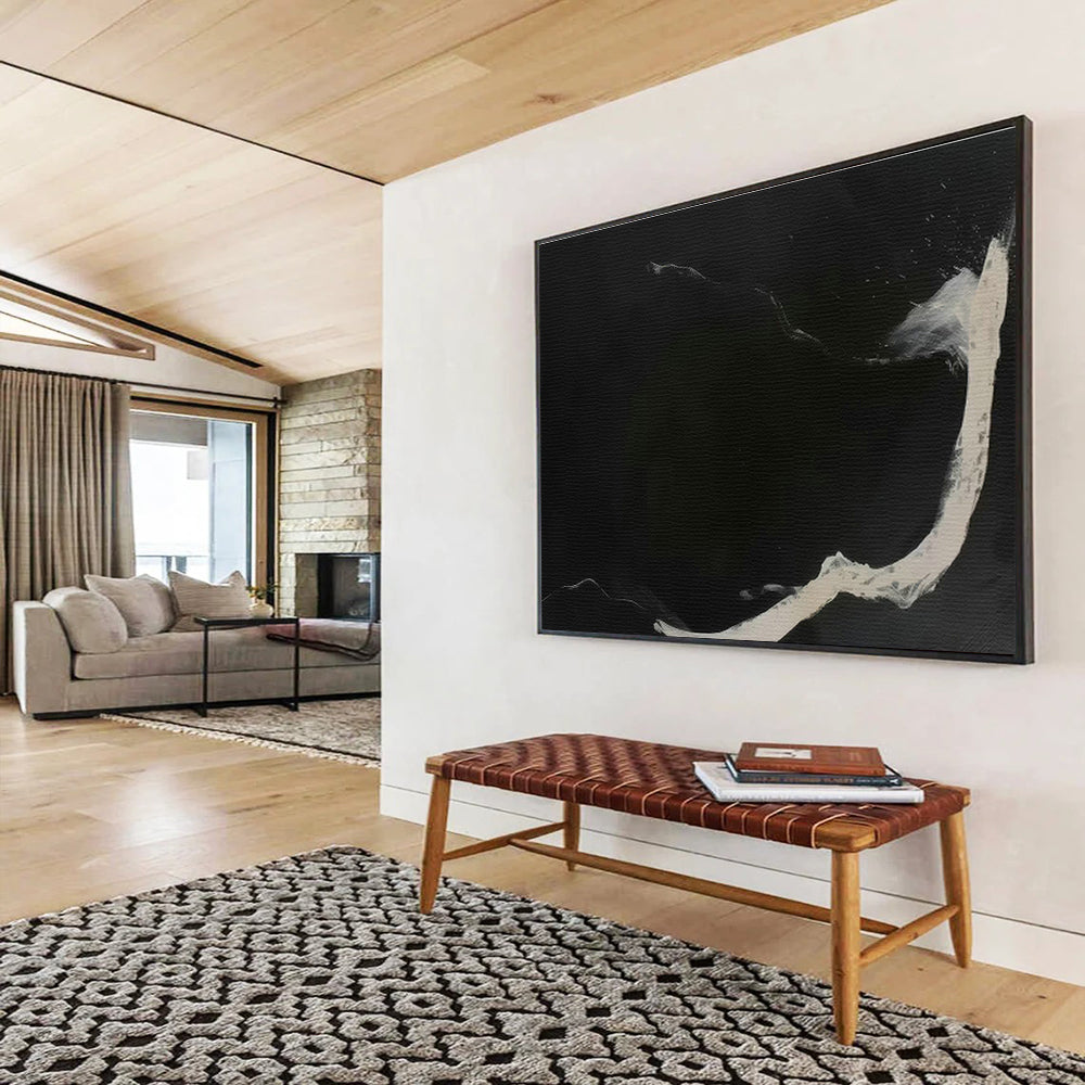 Black - White Ink - like Abstract Art for Zen - Inspired Living Rooms DLZ2526