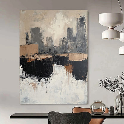 Abstract Cityscape in Neutrals for Urban Penthouse & Modern Gallery STSC412