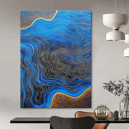 Blue Waves with Gold Details for Luxury Yacht Club & Art - Deco Style Restaurant STSC957