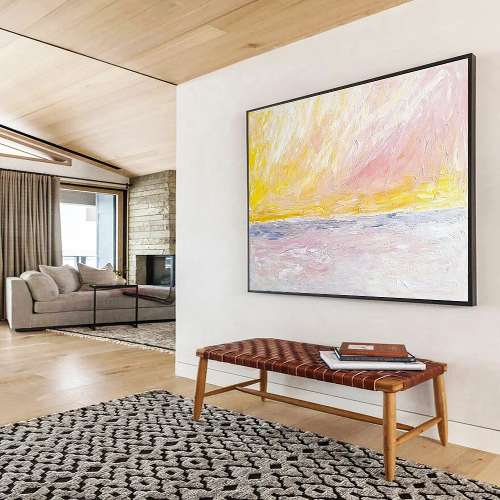 Pastel Sunset Over Sea Art for Romantic Rooftop Bar & Girls’ Spa SC365
