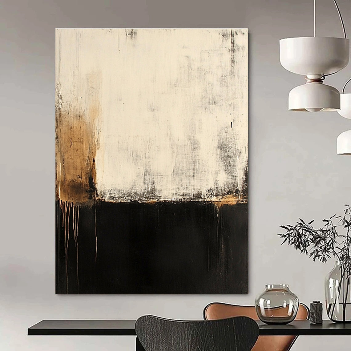 Minimalist Abstract Divide for Scandinavian - Style Home & Serene Meditation Room STSC606