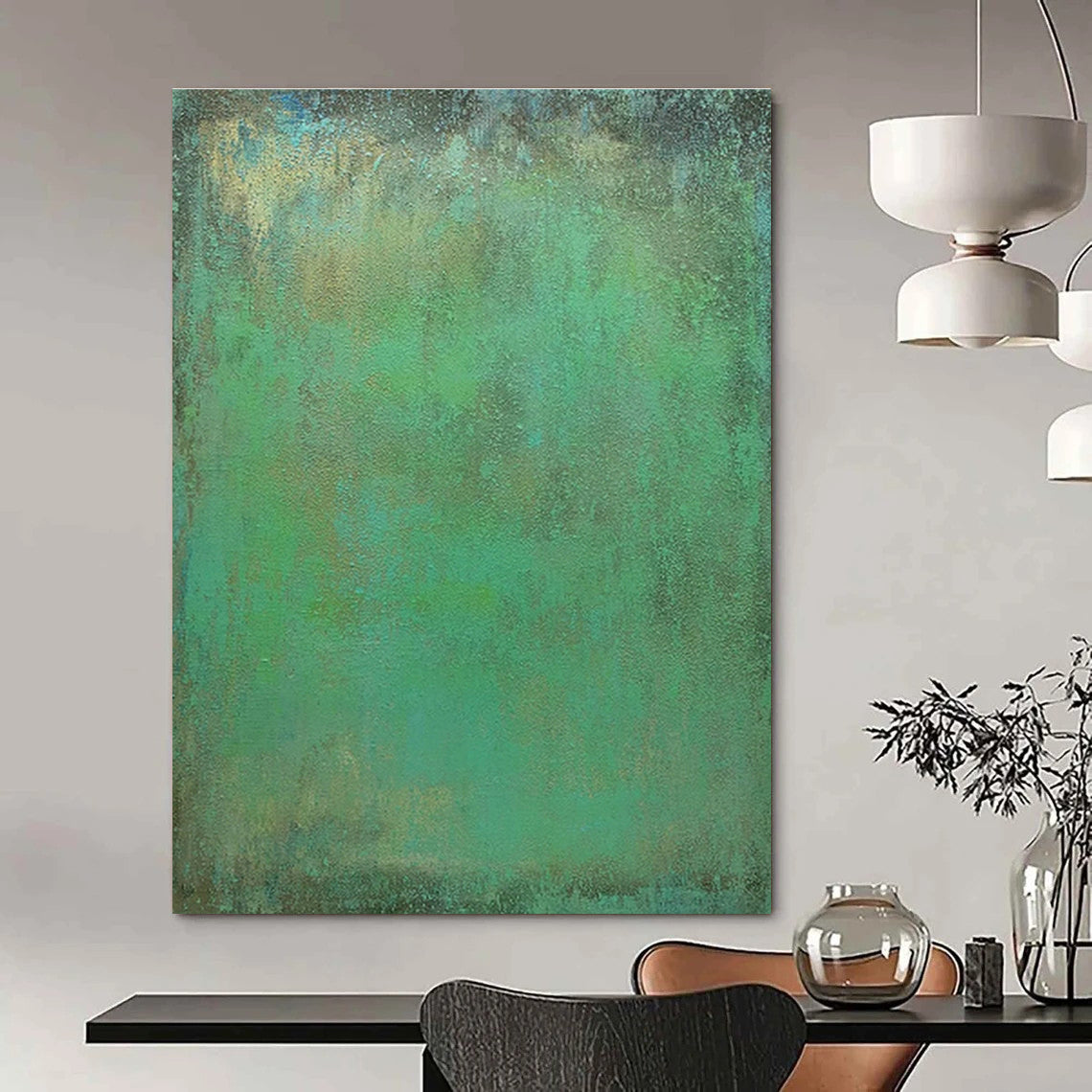 Teal - Green Gradient Abstract Art for Spa & Bedroom Retreat DLZ1220