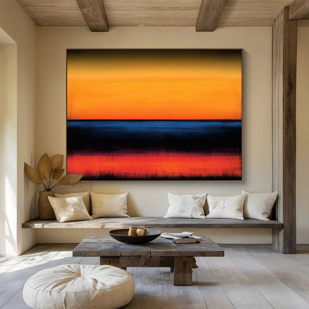 Vibrant Sunset Horizon Art for Beachfront Restaurant & Bold Living Room SC053