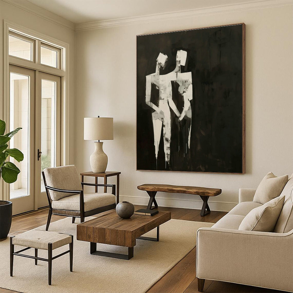 Black - White Figure Silhouette Art 2 for Living Room & Gallery DLZ0427