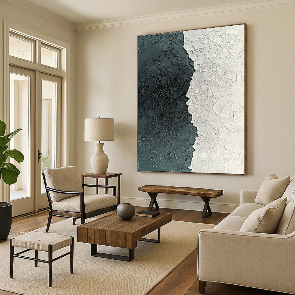 Textured Black and White Abstract for Modern Art Studio & Industrial - Style Loft STSC836