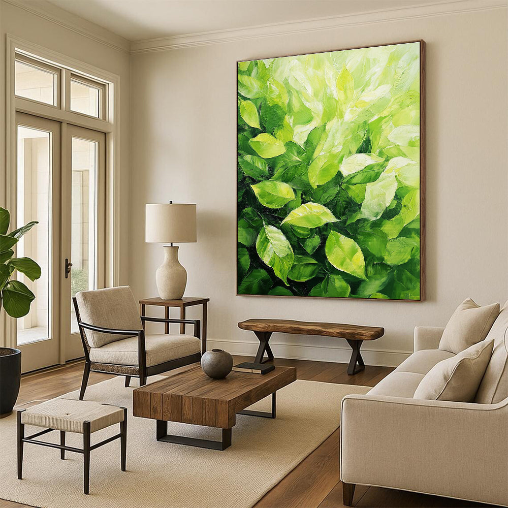 Lush Green Leaves Art for Nature - Inspired Home Kitchen & Botanical Café STSC1032