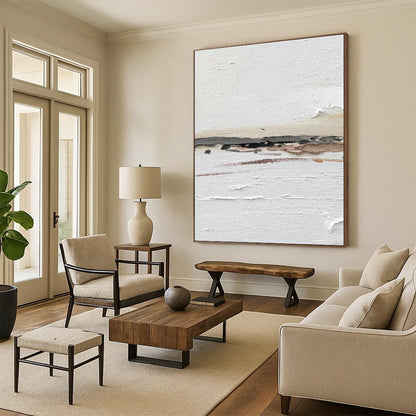 White - Based Abstract Art for Minimalist Home & Yoga Studio DLZ2364