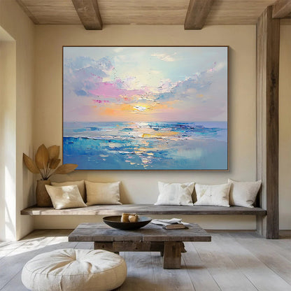 Pastel Ocean Sunset Art for Coastal Nursery & Women’s Wellness Center SC418