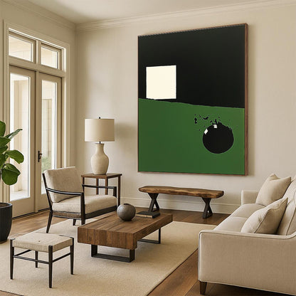 Green - Black Geometric Art for Modern Office Lobby & Contemporary Art Gallery STSC130