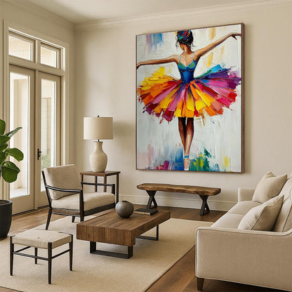 Vibrant Ballerina in Colorful Tutu for Children’s Dance School & Art - Loving Playroom STSC156