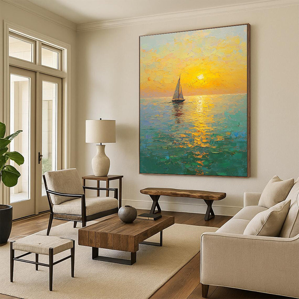Sailboat at Sunset for Nautical - Themed Café & Yacht Club STSC1296